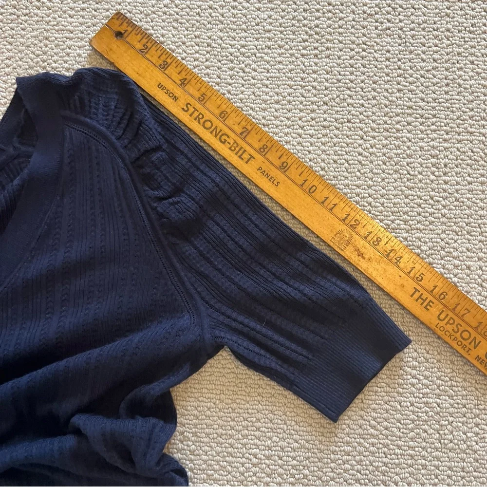 White House Black Market Deep Blue V-Neck Sweater - Medium